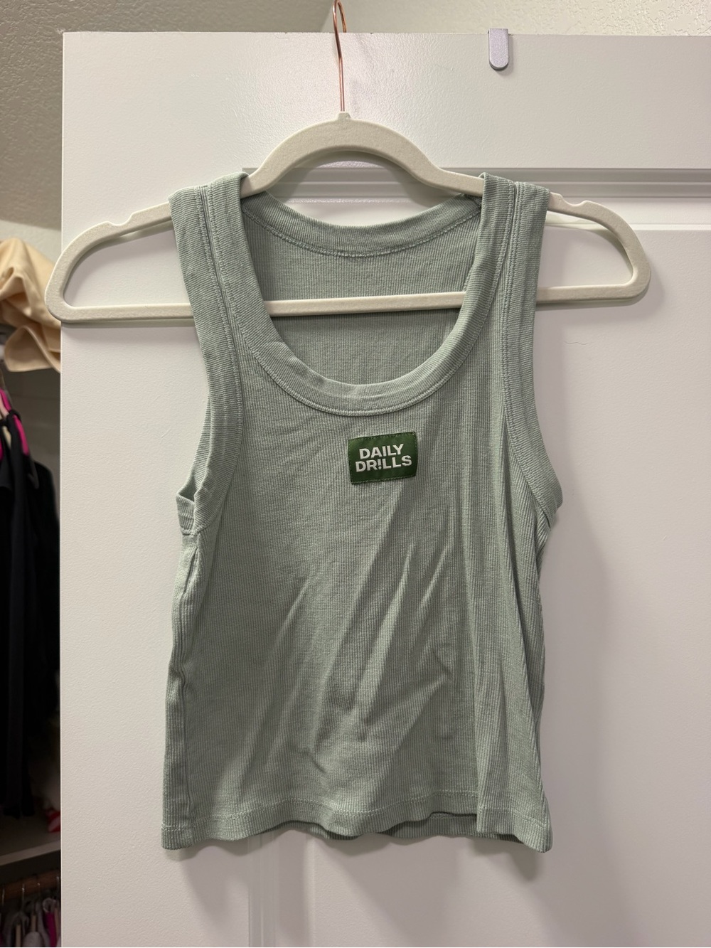 Daily Drills Light Sage Ribbed Tank Top